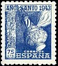 Spain 1943 Jubilee Year 75 CTS Blue Edifil 963